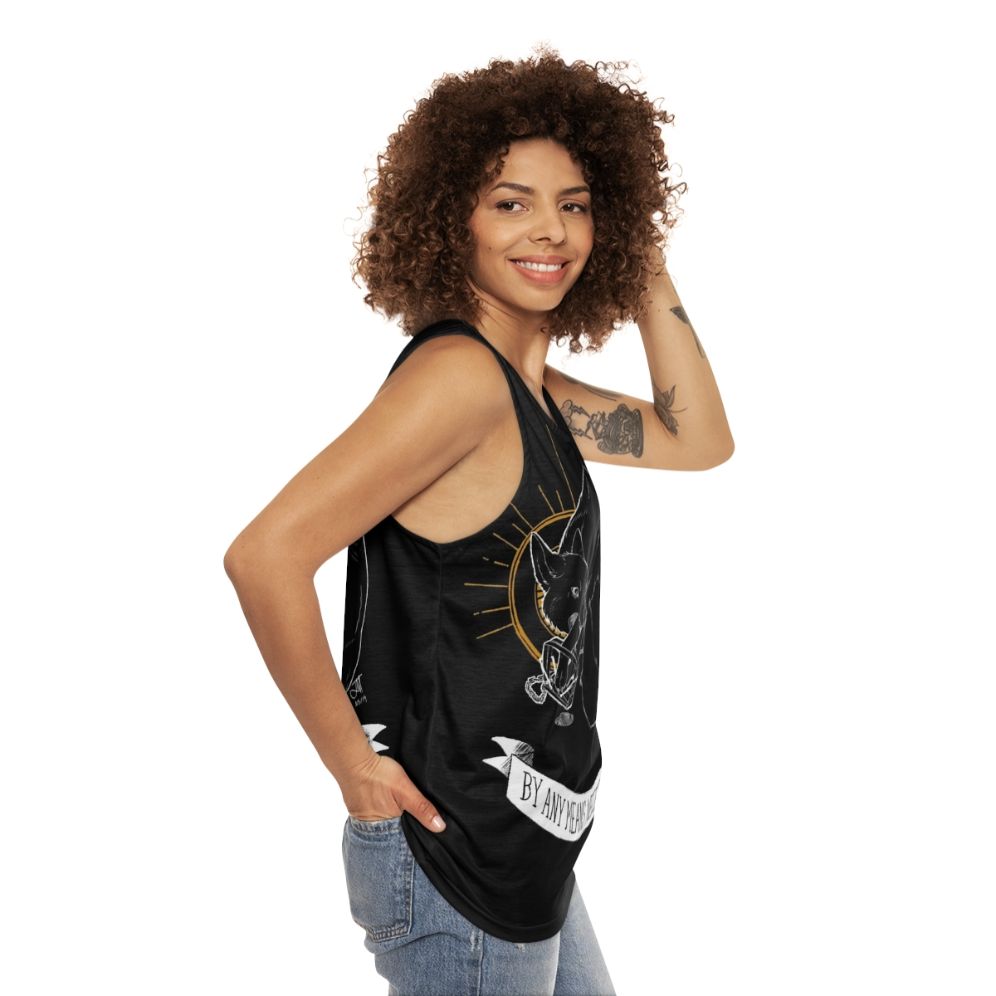 Unisex "Trash Blessings" punk rock-inspired tank top - women side