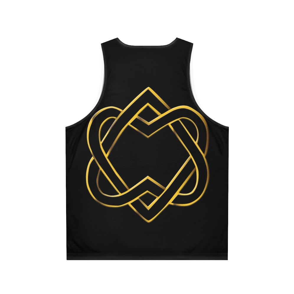 Unisex tank top with heart design and celtic knot art - Back