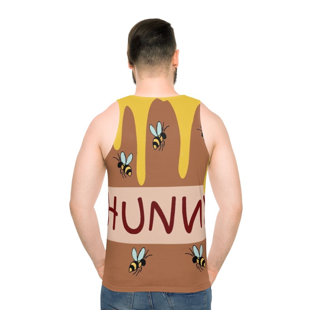 Honey-themed unisex tank top with cute cartoon graphic - men back