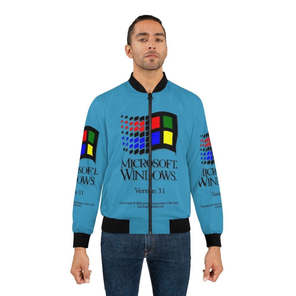 Retro Windows 3.1 inspired bomber jacket for 90s gaming enthusiasts - Lifestyle