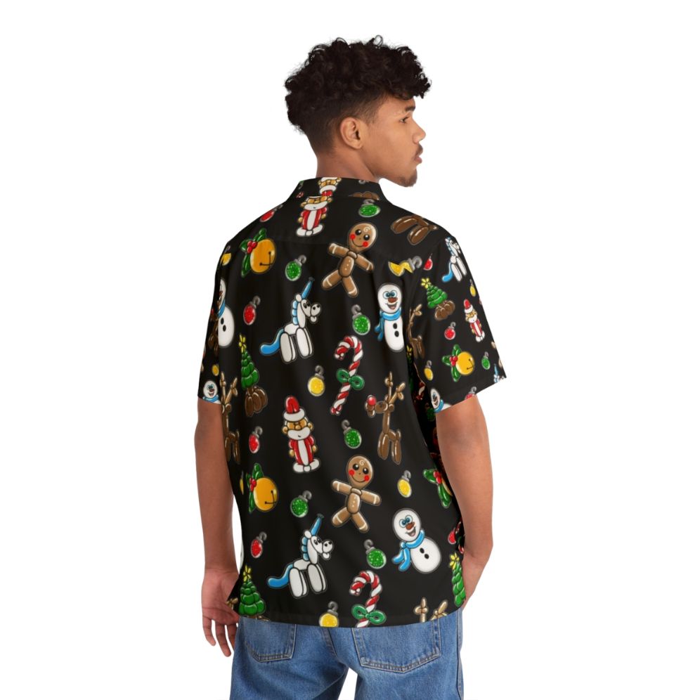 Festive balloon print Hawaiian shirt for Christmas - People Back