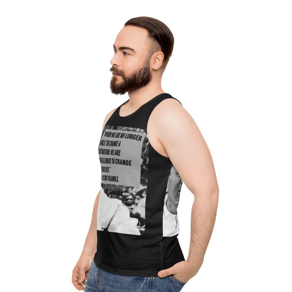 Viktor Frankl quote inspirational unisex tank top - men side