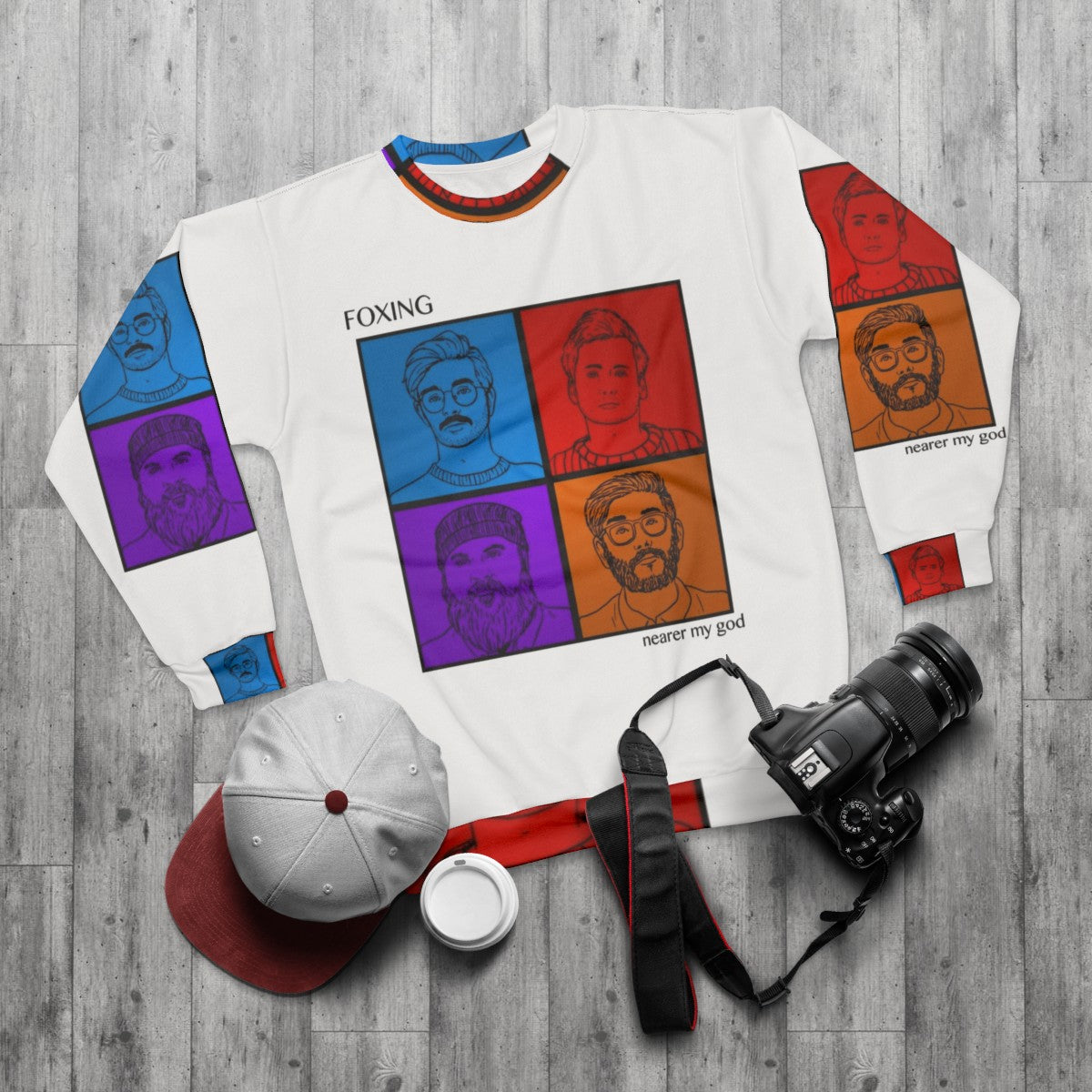 Foxing 'Nearer My God' emo indie band sweatshirt - flat lay