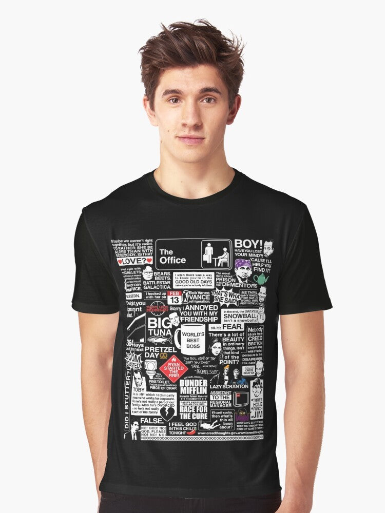 The Office Quotes Graphic T-Shirt featuring iconic quotes and characters from the popular TV show The Office - Men