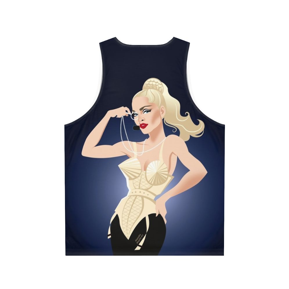 Unisex blonde tank top featuring Alejandro Mogoll art - Back