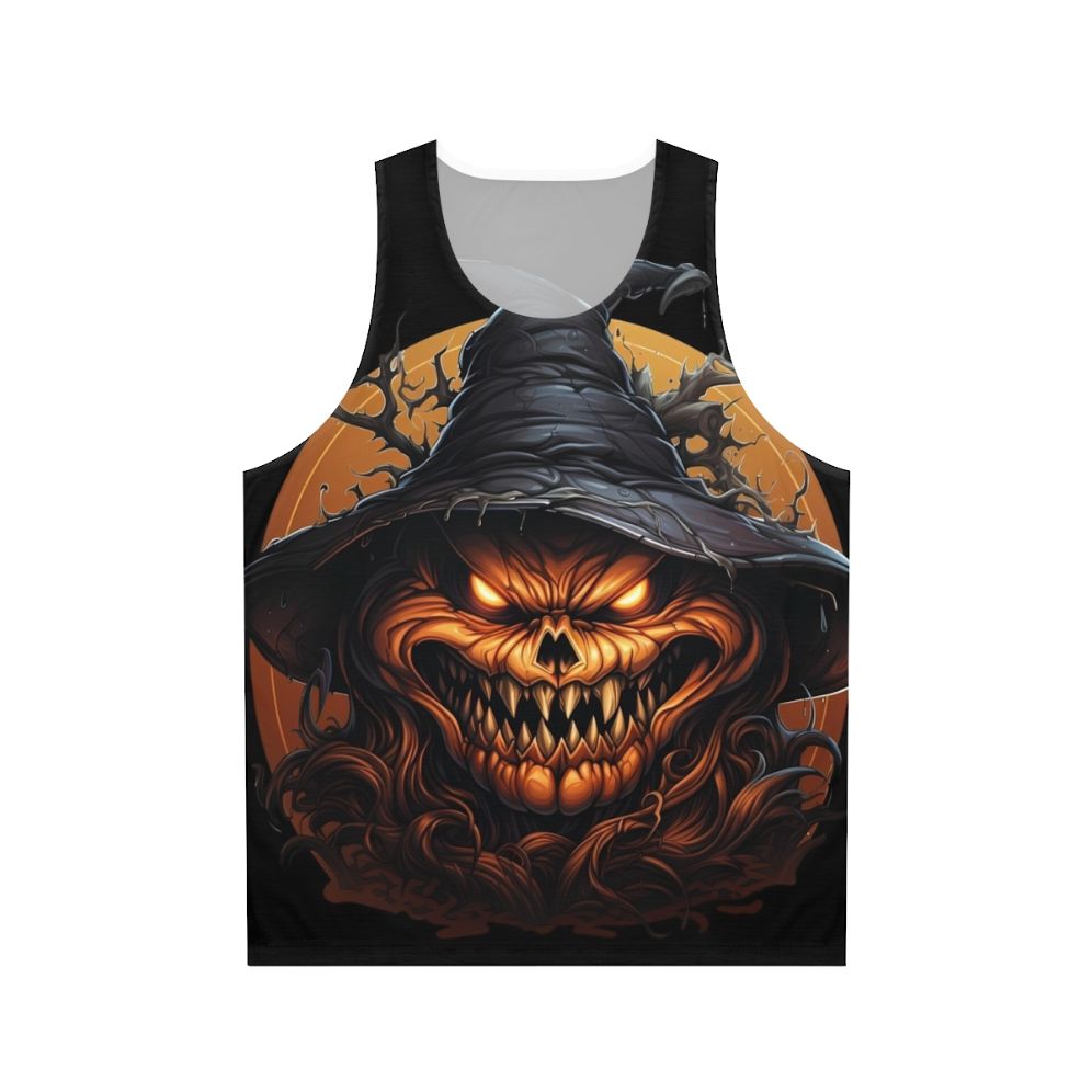 Sinister Halloween Pumpkin Unisex Tank Top