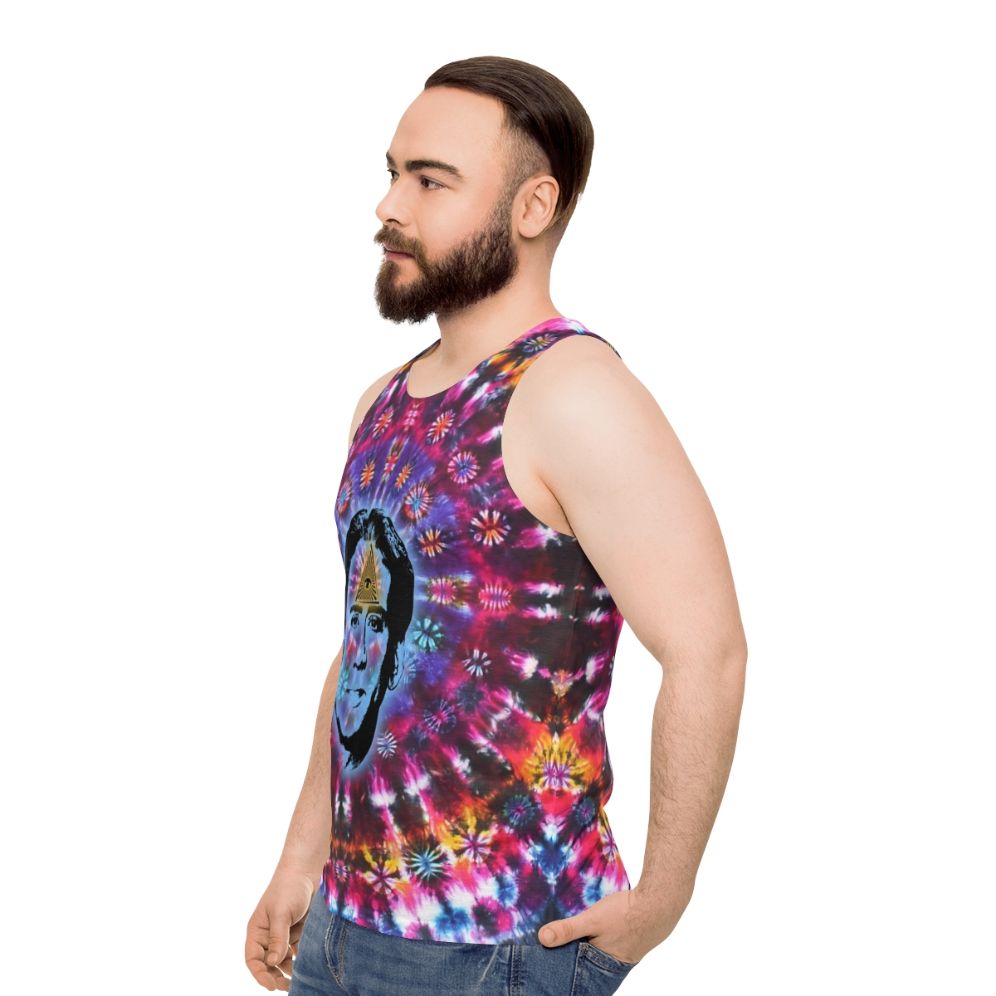 Nicolas Cage Tie Dye Shambhala Unisex Tank Top - men side