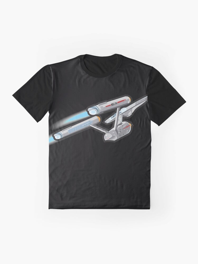 Star Trek: Enterprise Classic Graphic T-Shirt featuring the Enterprise ship from the original series - Flat lay