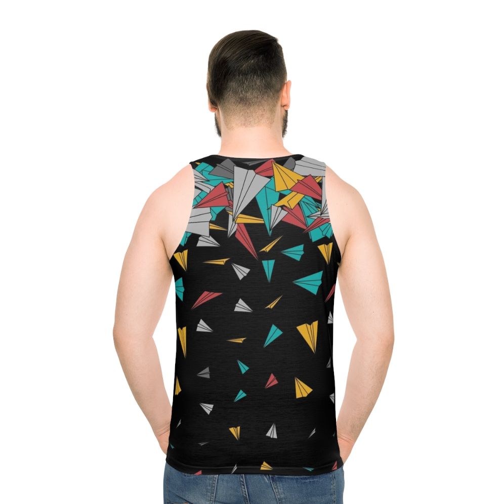 Geometric Paper Plane Tank Top - men back