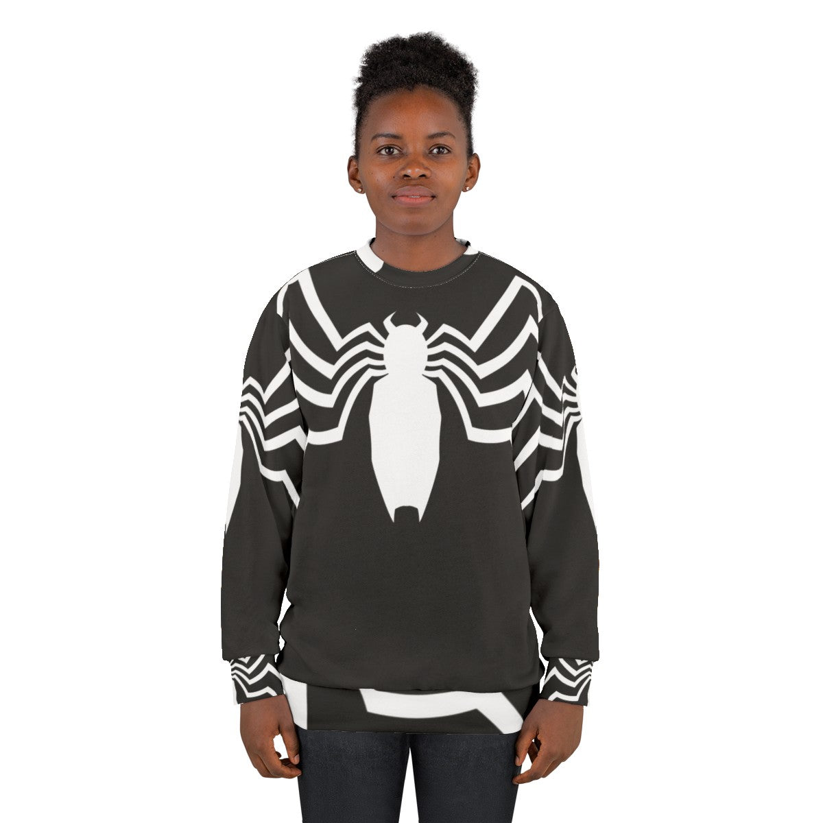 Spider-themed sweatshirt with a minimalist design - women