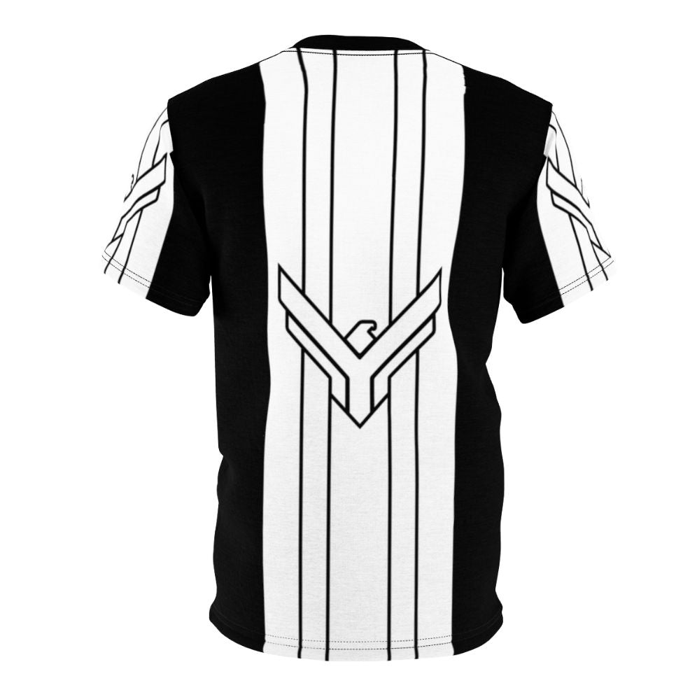 Dune-inspired House Atreides banner stripes white all-over print t-shirt - Back