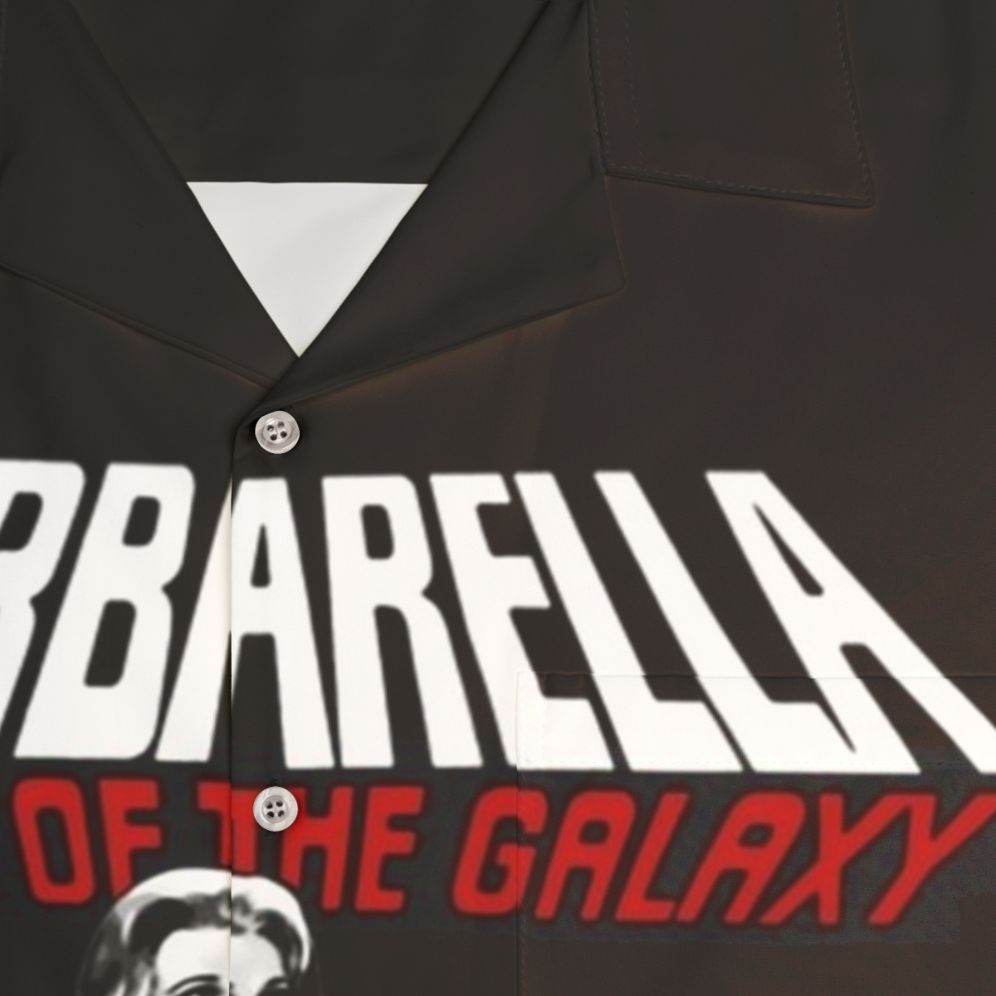 Retro Hawaiian shirt with Barbarella, Jane Fonda's iconic science fiction movie character - Detail