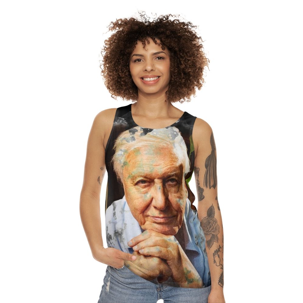 David Attenborough Watercolor Unisex Tank Top - women