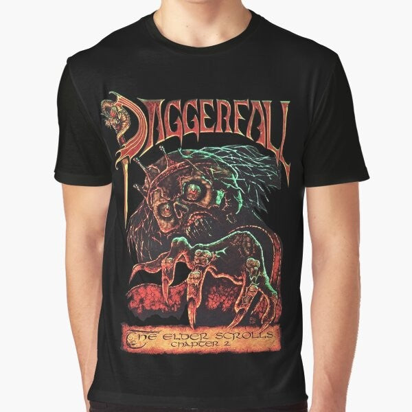 Elder Scrolls Daggerfall graphic t-shirt featuring the iconic game logo