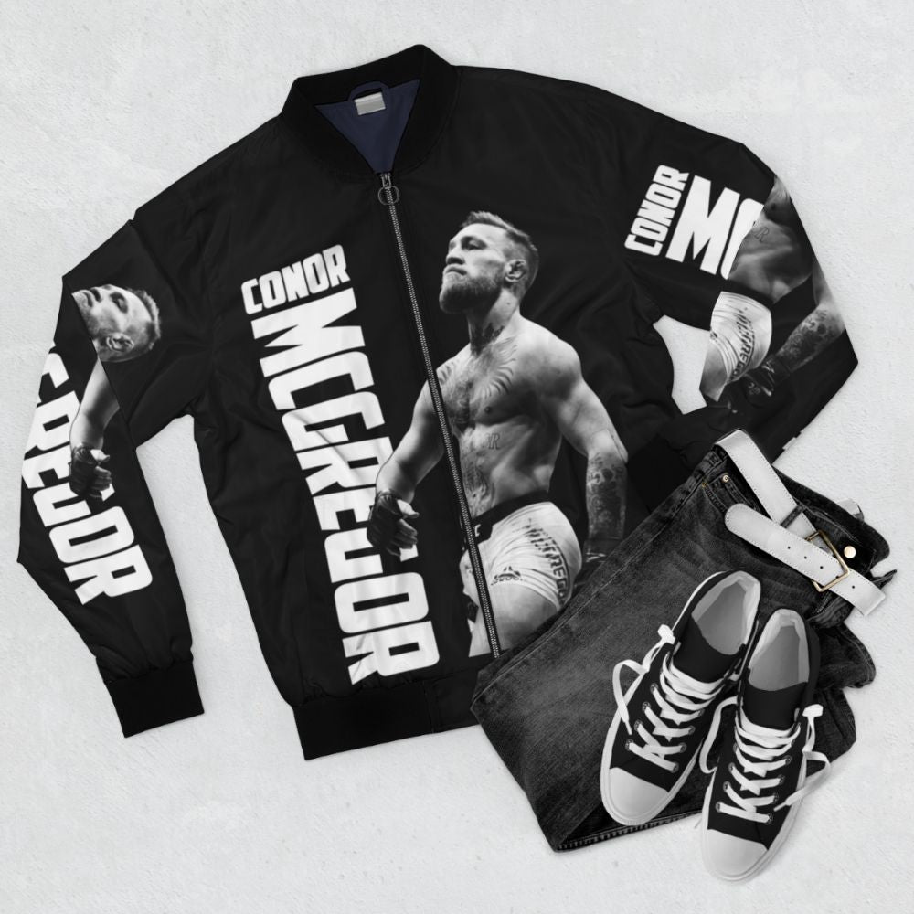 Conor McGregor Inspired Bomber Jacket - Flat lay