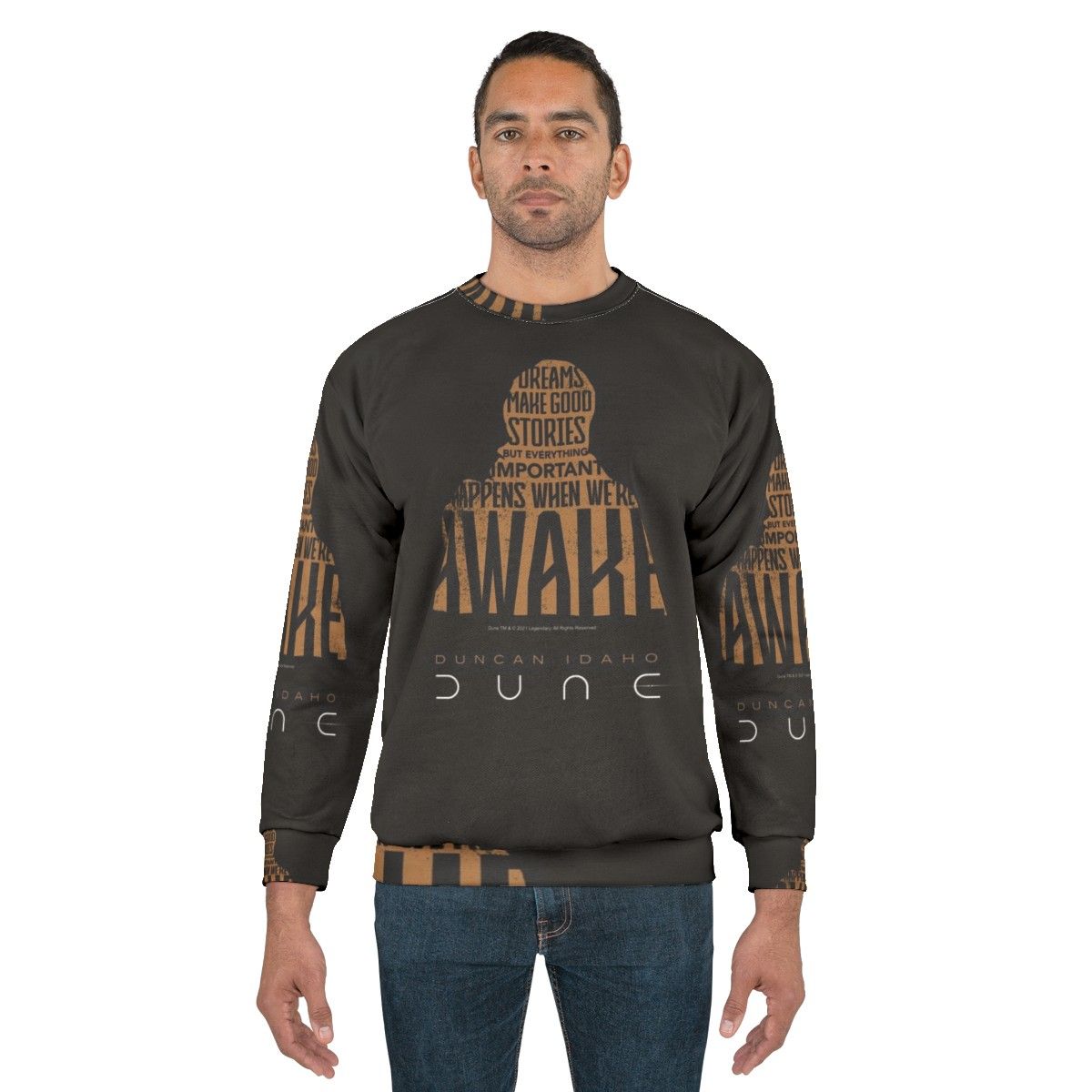 Dune 2020 Duncan Idaho Sweatshirt featuring Arrakis desert and Fremen inspired design - men