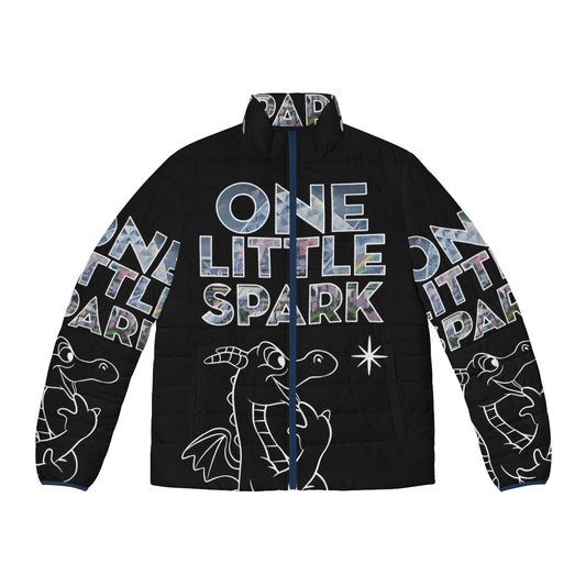 One Little Spark Black Puffer Jacket - Epcot Inspired Outerwear featuring Figment the dragon