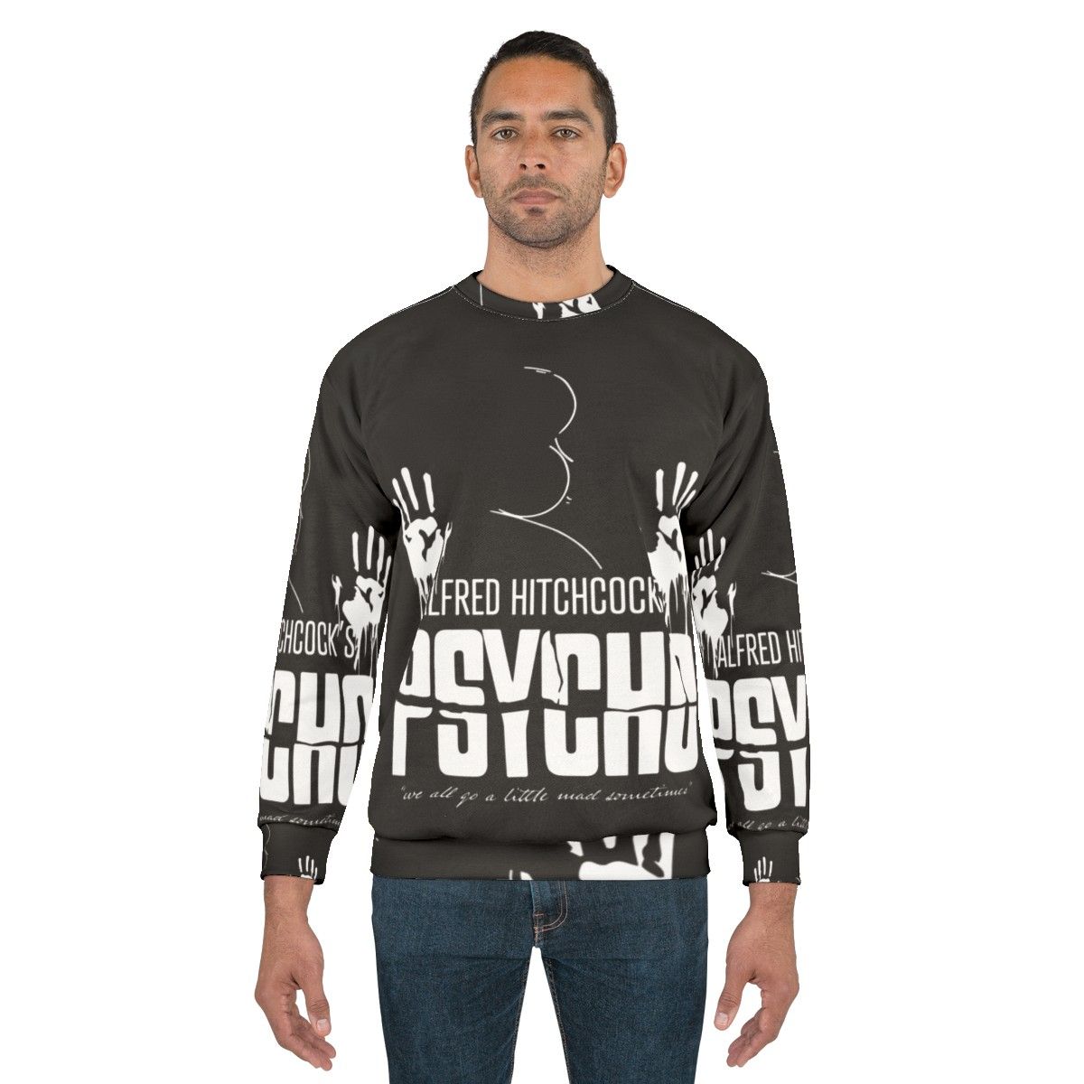 Alfred Hitchcock Psycho Vintage Black and White Sweatshirt - men