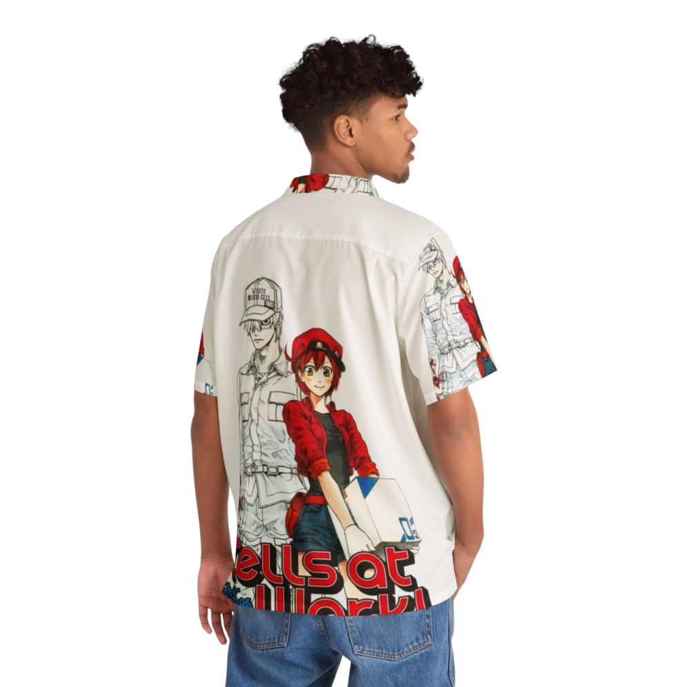 Cells at Work Hawaiian Shirt featuring anime-inspired biology graphics - People Back