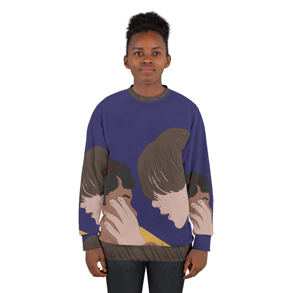 Young Royals Sweatshirt featuring minimal line art design of characters Edvin and Omar - women