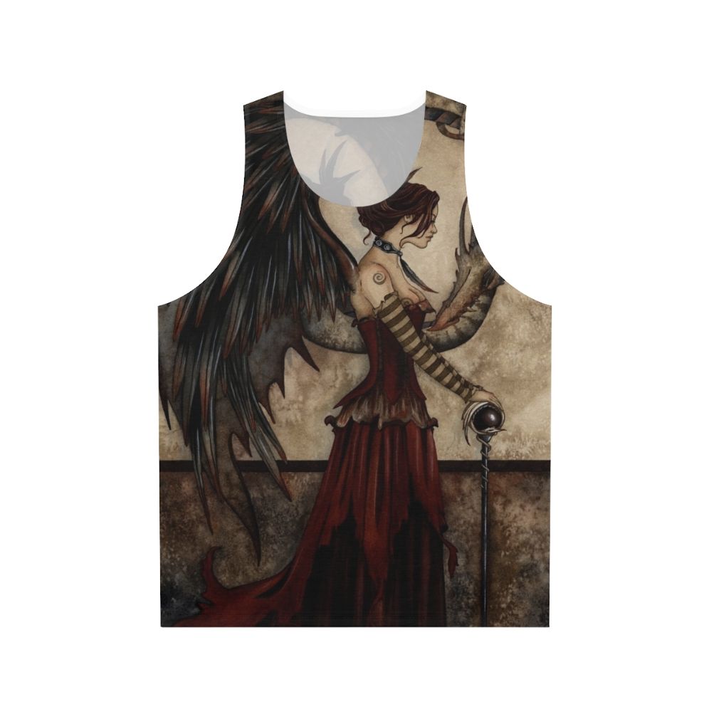 Dark fantasy dragon unisex tank top