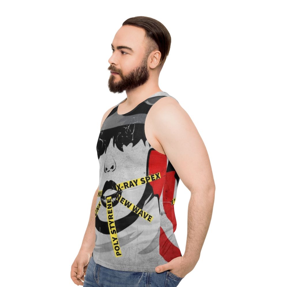 Punk women's tank top featuring punk rock icon Poly Styrene of X-Ray Spex - men side