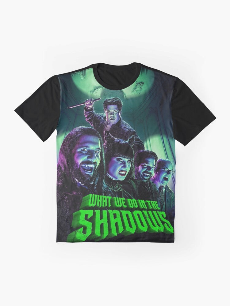 The Staten Island Gang Graphic T-Shirt featuring What We Do in the Shadows characters - Flat lay