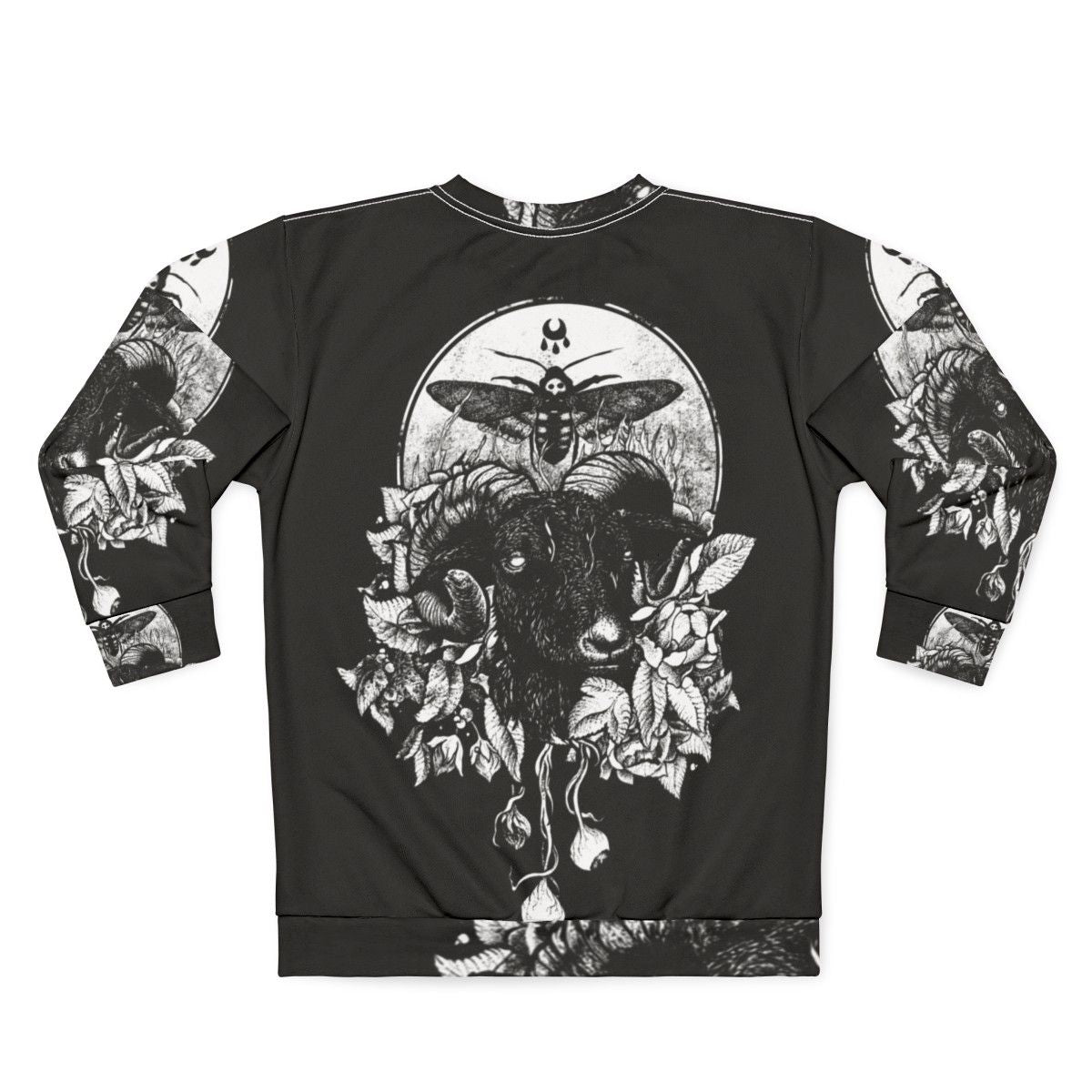 Gothic occult sweatshirt with dark nature and death metal inspired design - Back