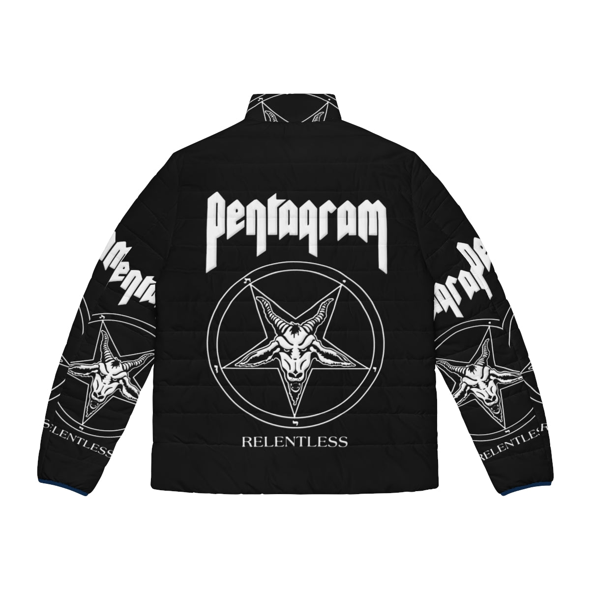 Pentagram Relentless Puffer Jacket featuring the iconic pentagram logo - Back