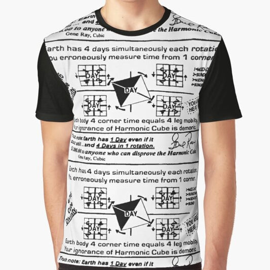 A graphic t-shirt design featuring the "Time Cube" concept, a quirky conspiracy theory troll meme.