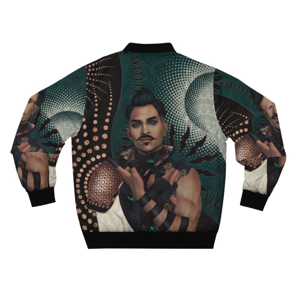 Dragon Age Dorian Pavus Bomber Jacket with Tarot Card and Mage Motifs - Back