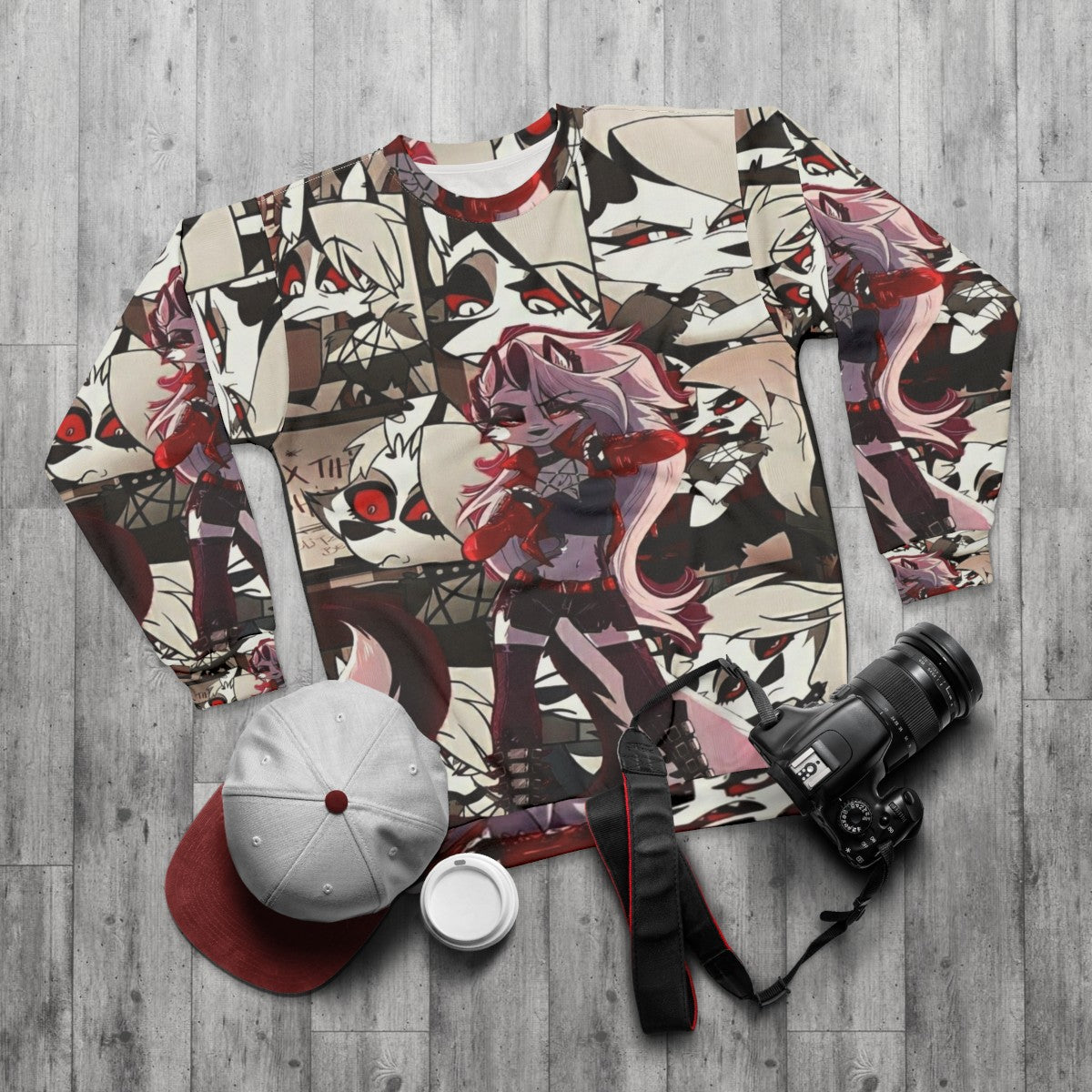 Helluva Boss Loona Anime Sweatshirt - flat lay