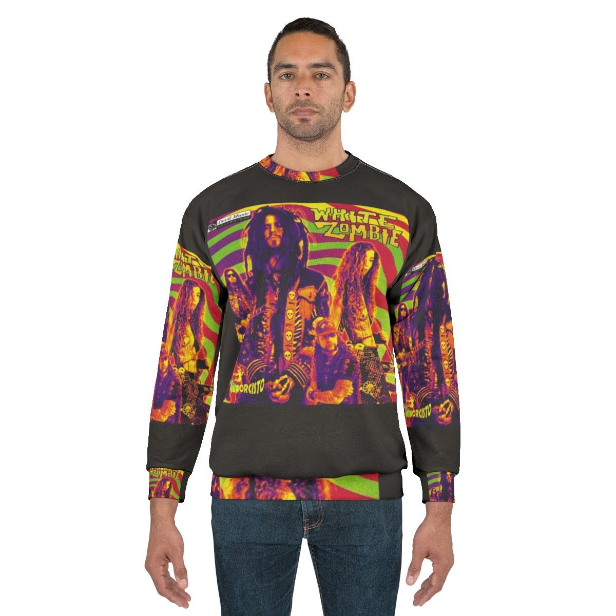 Best Artwork White Z Sweatshirt featuring Captain Spaulding from the Rob Zombie Horror Movies - men