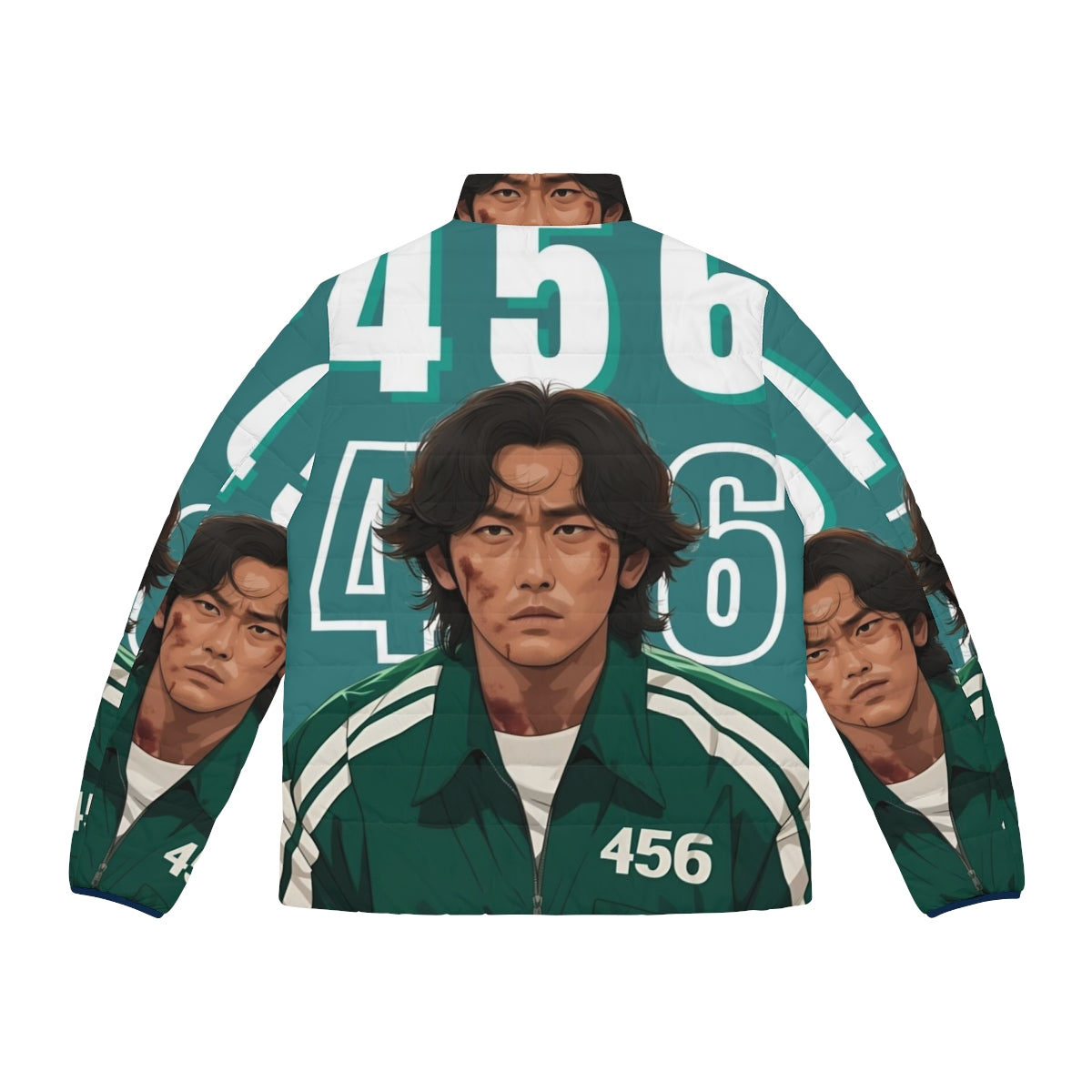 Squid Game Player 456 Seong Gi Hun Puffer Jacket 2 - Officially Licensed Merchandise - Back