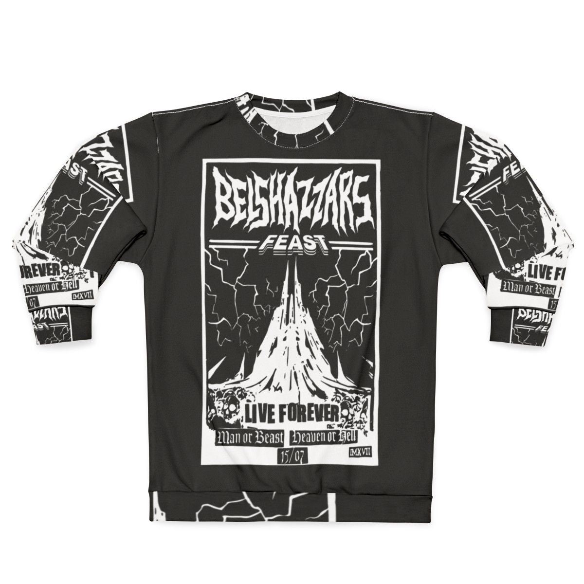 Belshazzar's Feast biblical art heavy metal sweatshirt