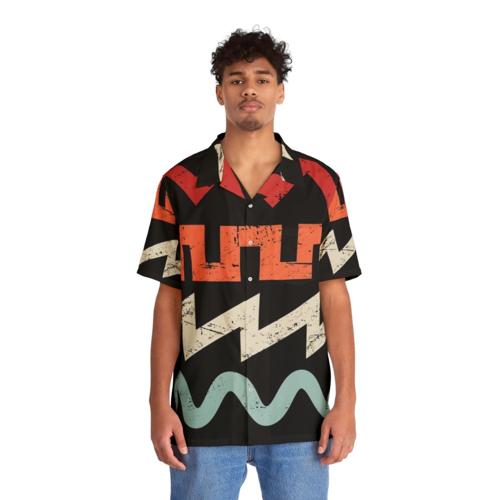 Retro synth waveforms Hawaiian shirt - People Front