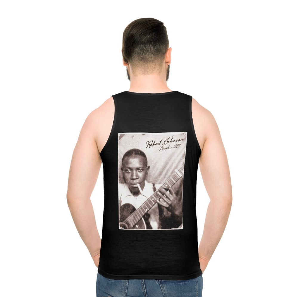 Retro Robert Johnson Delta Blues Unisex Tank Top - men back