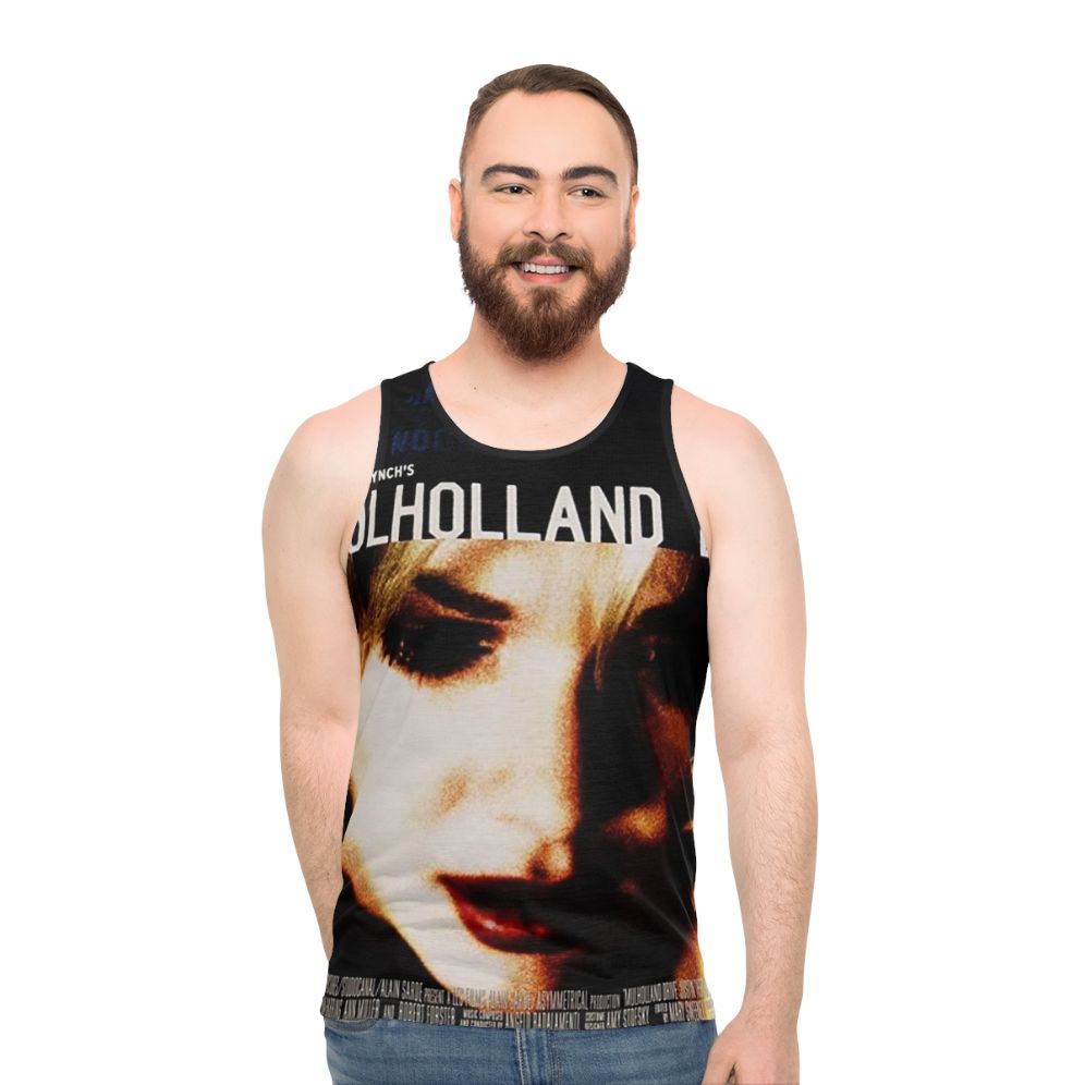 Hollywood Poster Unisex Tank Top with David Lynch Movies and Mulholland Dr Graphic - men