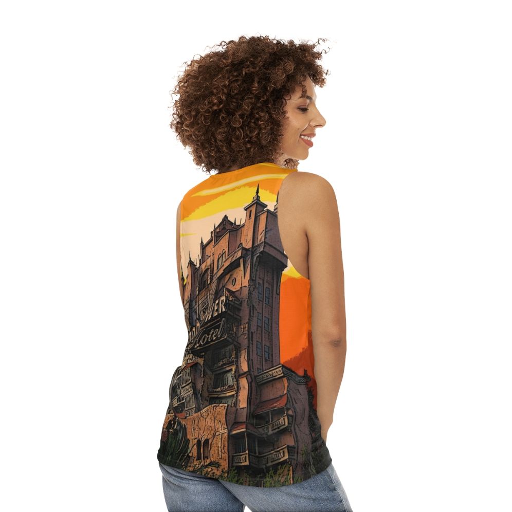 Vintage Hollywood 1939 Unisex Tank Top with Lightning Bolt Design - women back