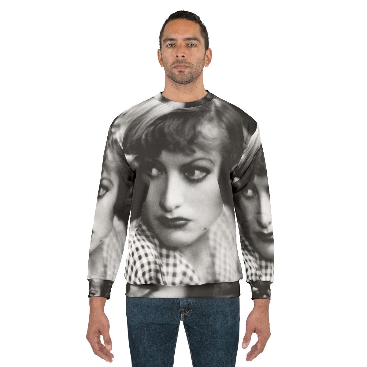 Vintage Joan Crawford Rain Sweatshirt with Retro Hollywood Actress Graphic - men