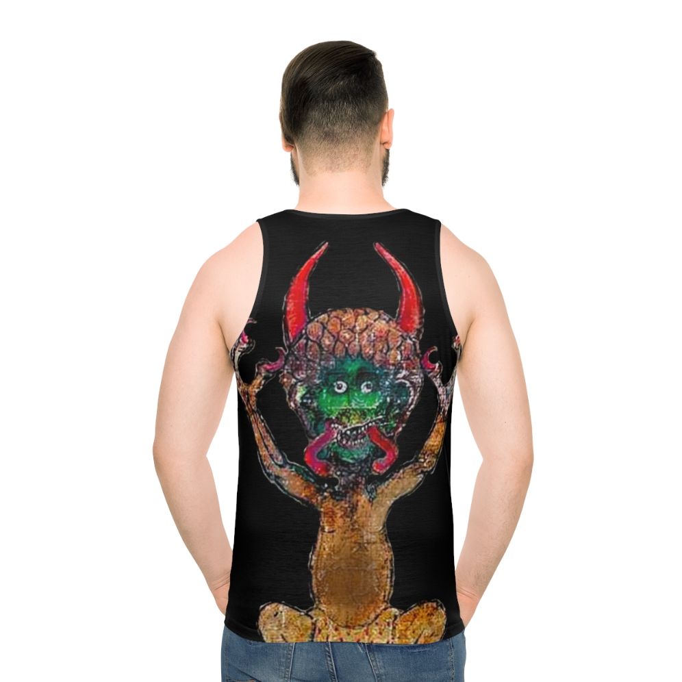 Medieval Codex Gigas Devil Illustration Unisex Tank Top - men back