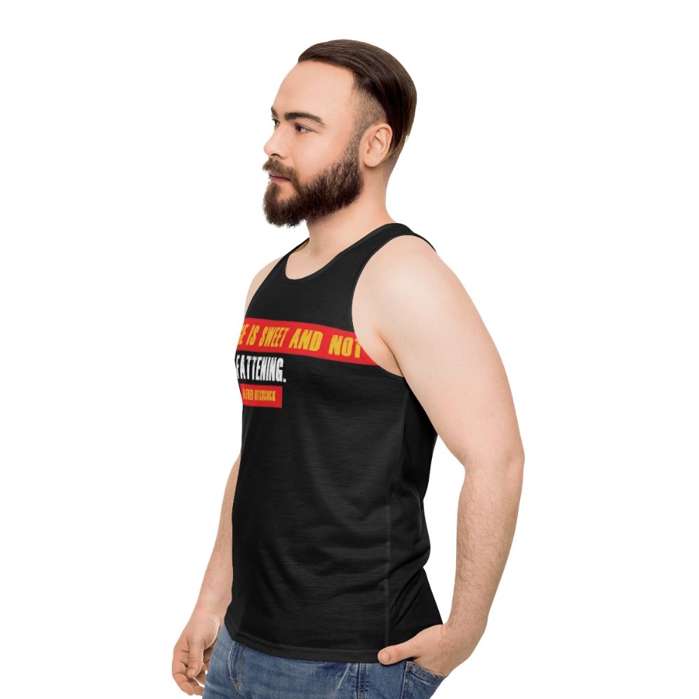 Alfred Hitchcock "Revenge is Sweet" Unisex Tank Top - men side