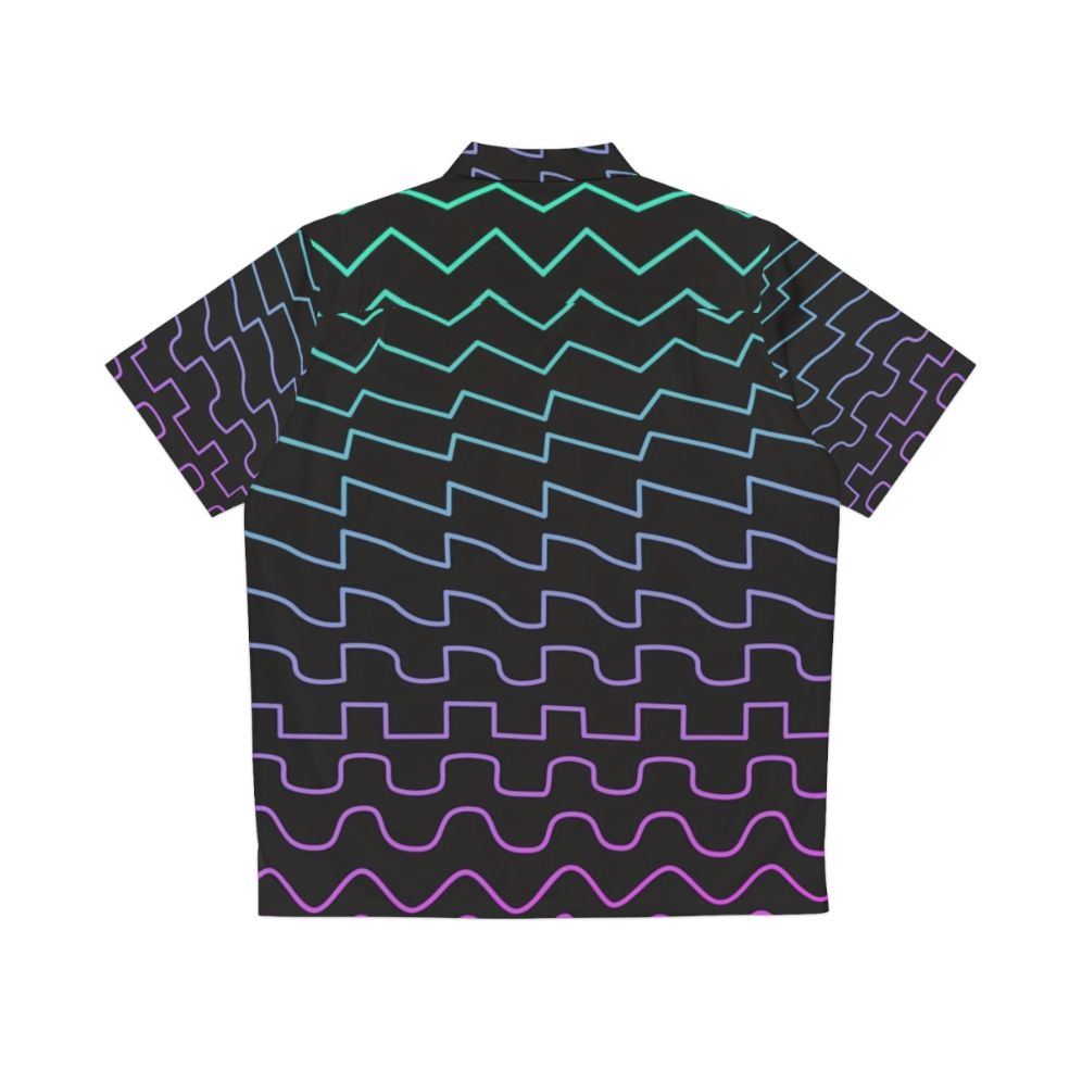 Synthesizer waveforms Hawaiian shirt for electronic music producers - Back