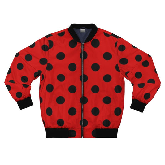 Extra large black polka dots bomber jacket