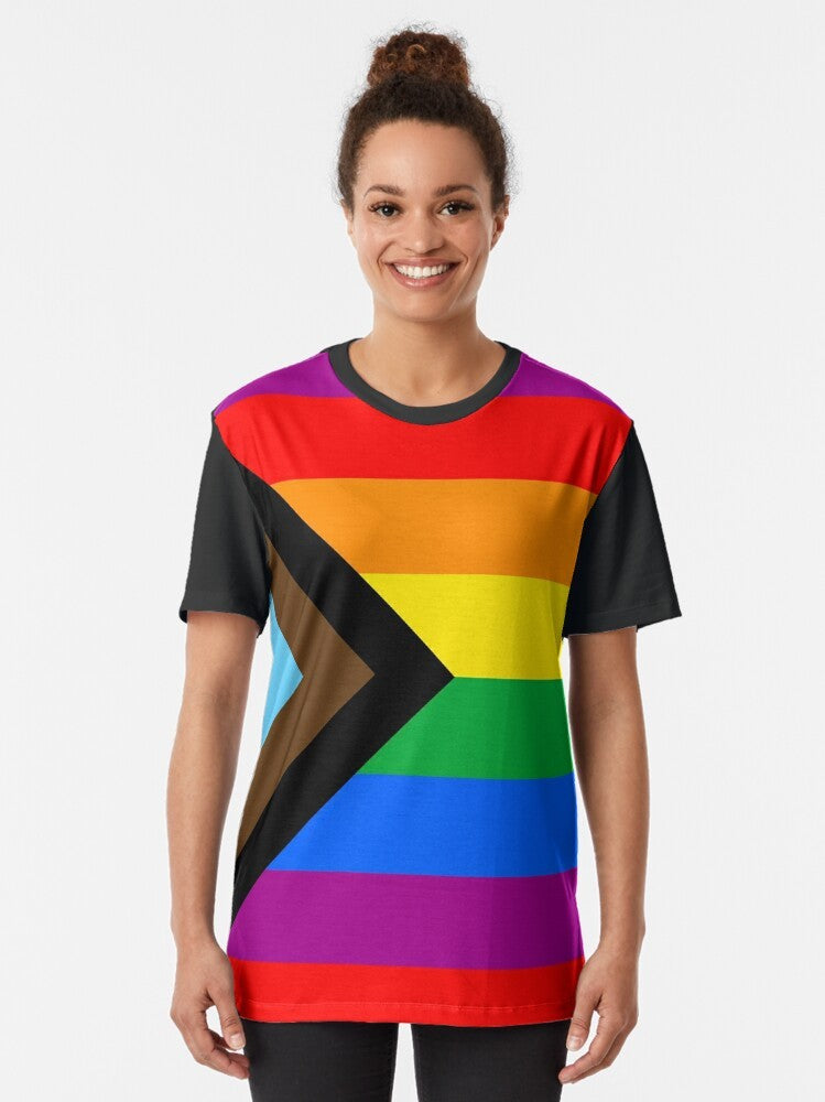 LGBTQ Progress Pride Flag Graphic T-Shirt - Women