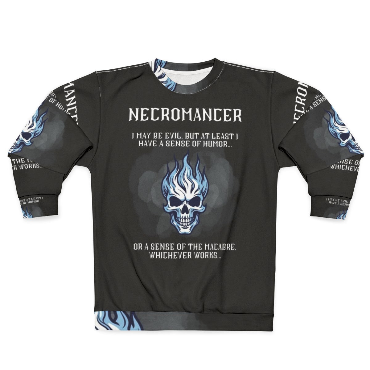 Necromancer Sweatshirt with Dark Fantasy Graphic