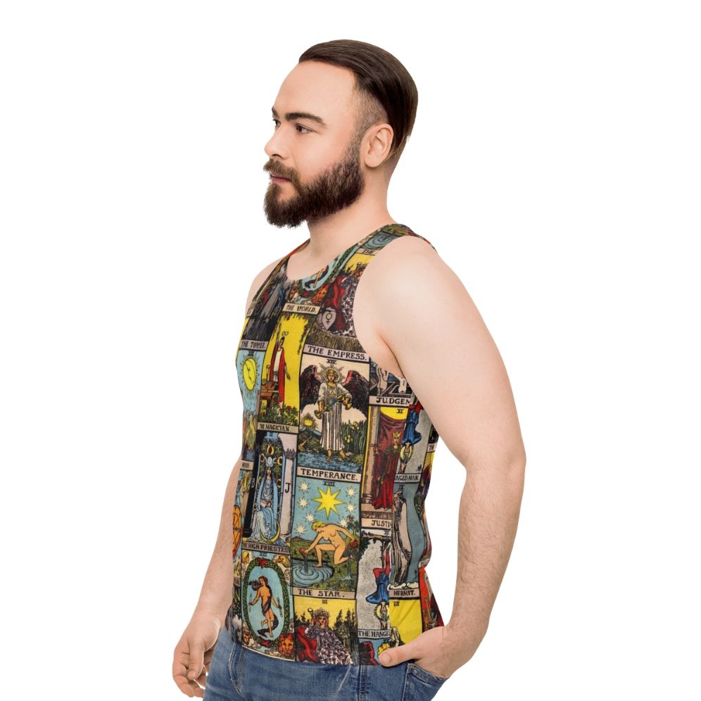 Unisex tank top featuring the Major Arcana of the Tarot - men side