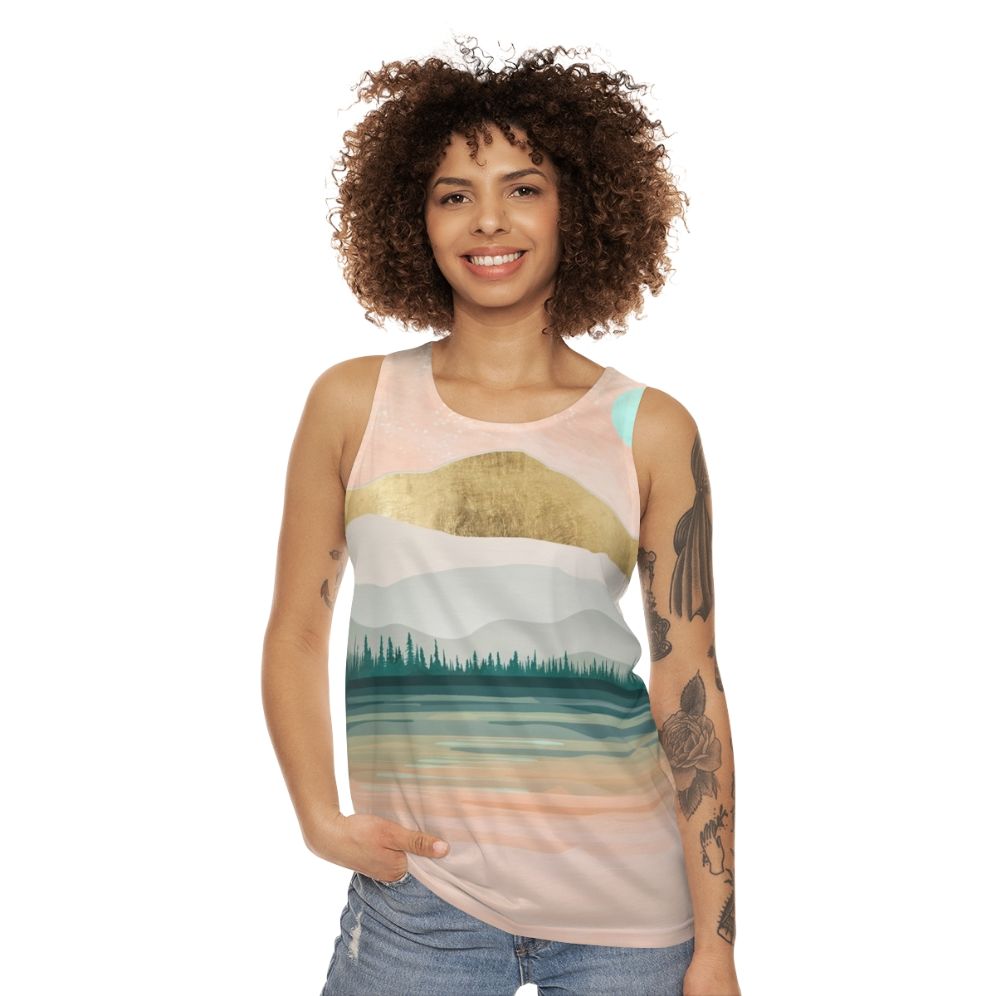 Spring Forest Lake Unisex Tank Top - women