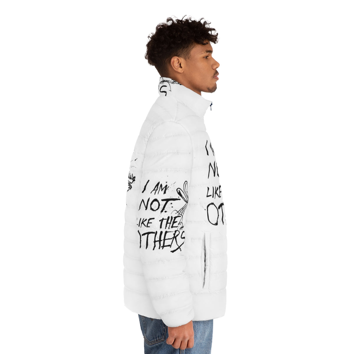 Puffer jacket with unique Ralph Steadman inspired design - men side right