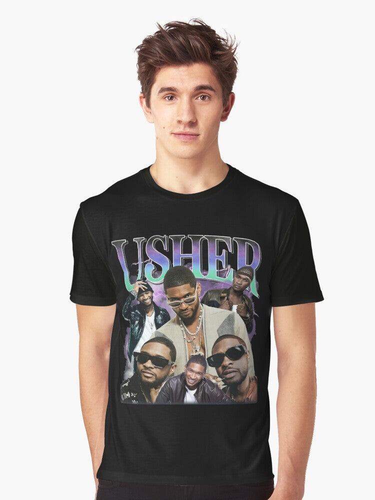 Usher Retro Graphic T-Shirt, featuring an iconic image of the R&B singer Usher - Men